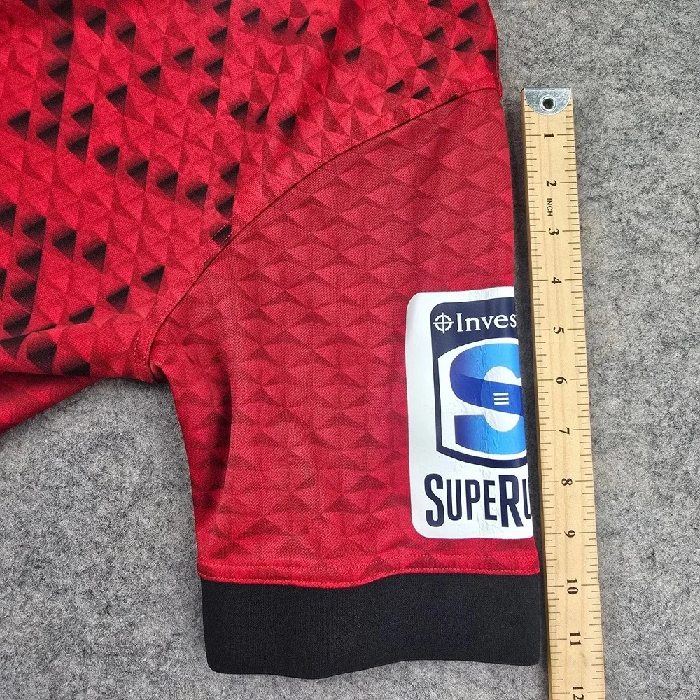Adidas Crusaders Rugby Jersey Mens L Red Polyester Geometric Super Rugby ED7949
